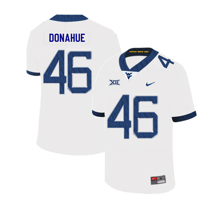 2019 Men #46 Reese Donahue West Virginia Mountaineers College Football Jerseys Sale-White - Click Image to Close
